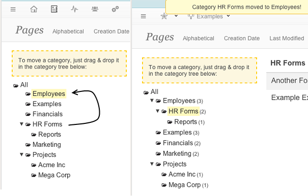 Moving a category - example